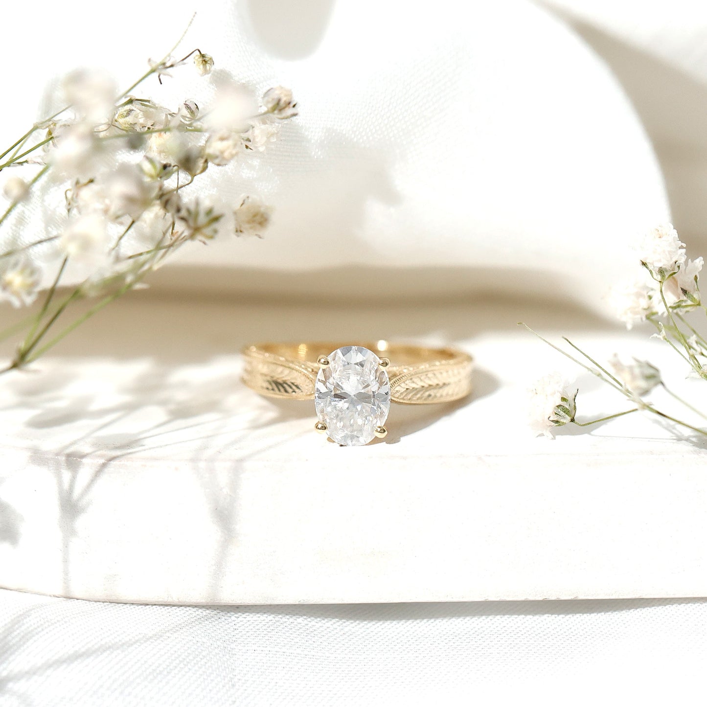 Claw Set Oval Shape Lab Grown Diamond Solitaire Engagement Ring