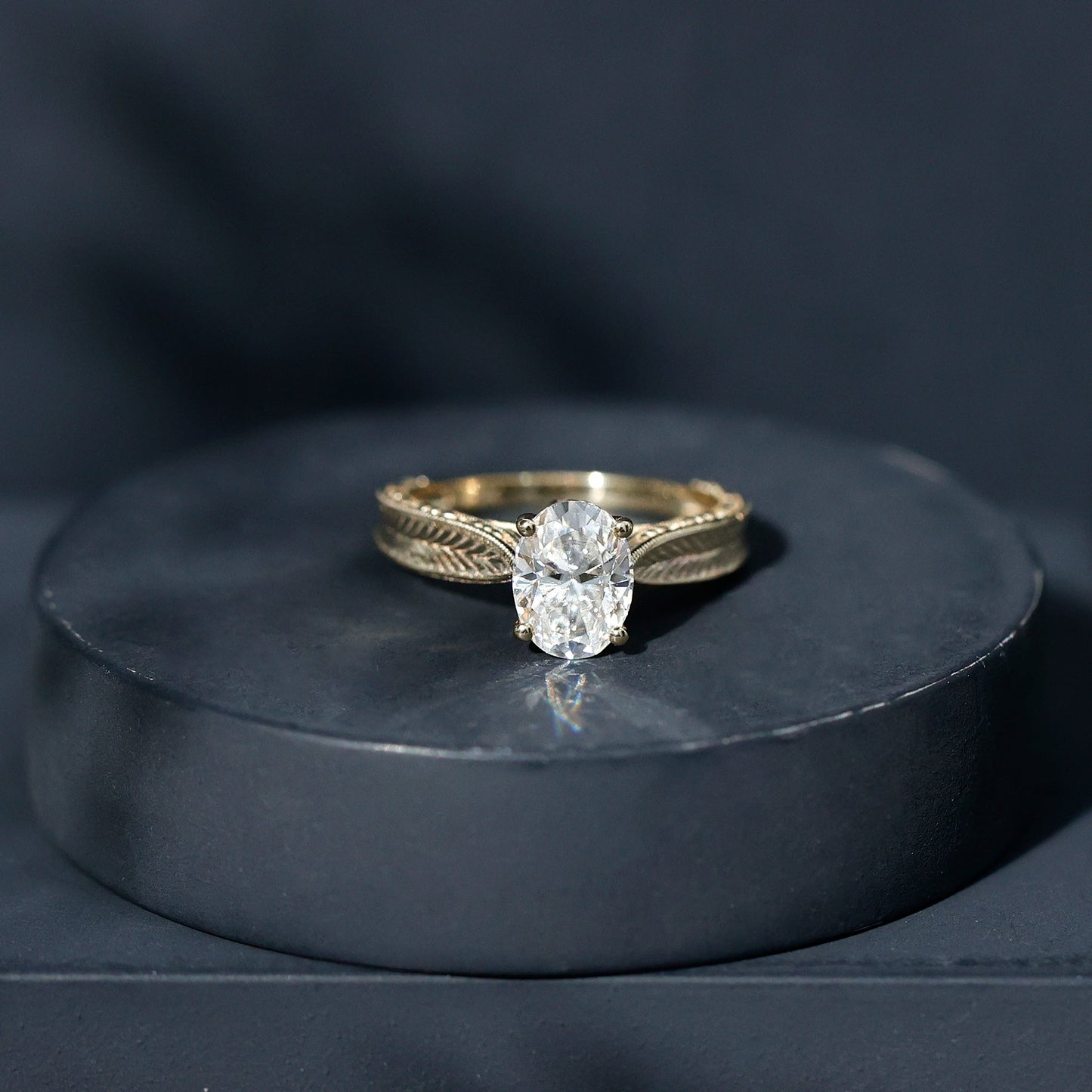 Claw Set Oval Shape Lab Grown Diamond Solitaire Engagement Ring