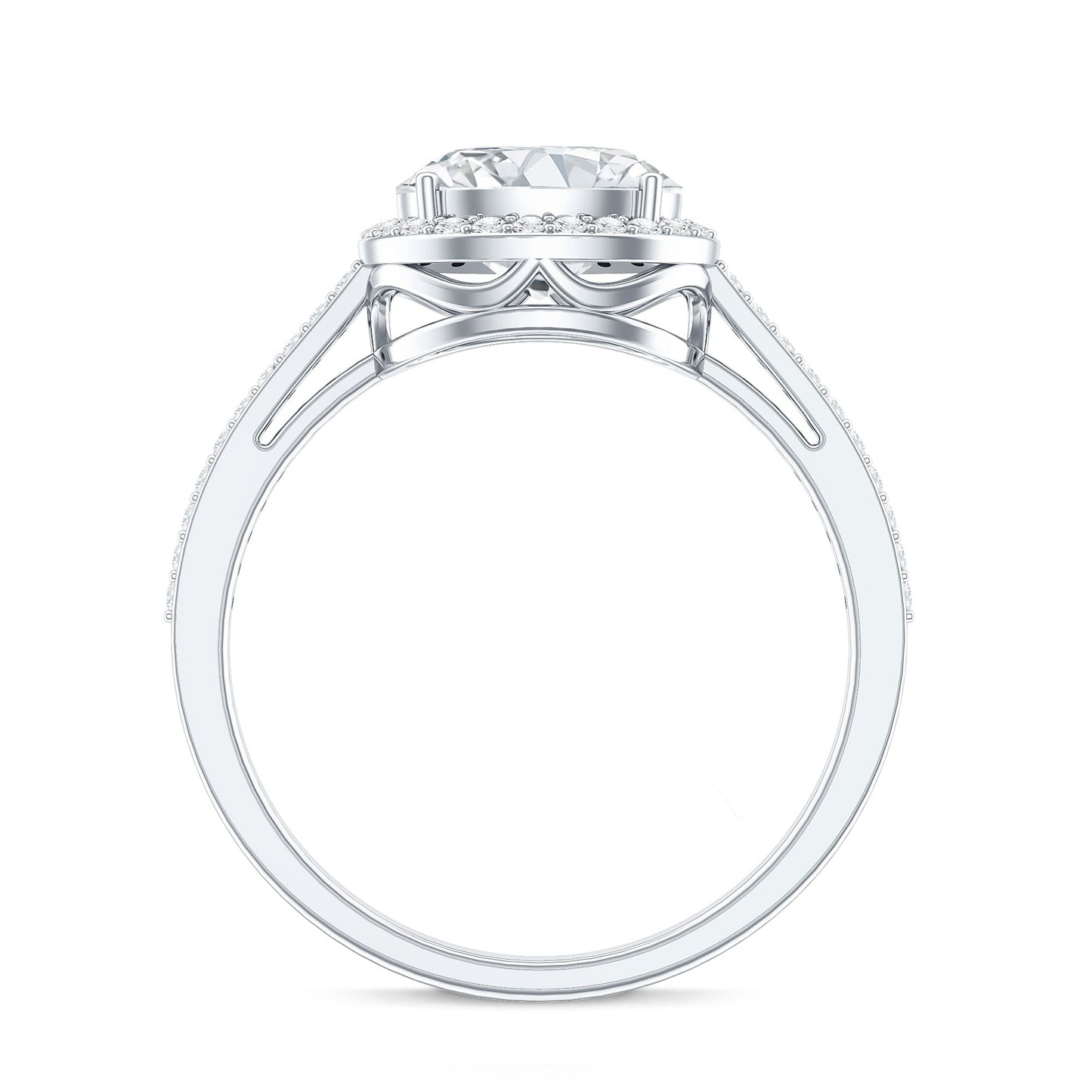 Oval Shape Lab Grown Diamond Engagement Ring with Halo