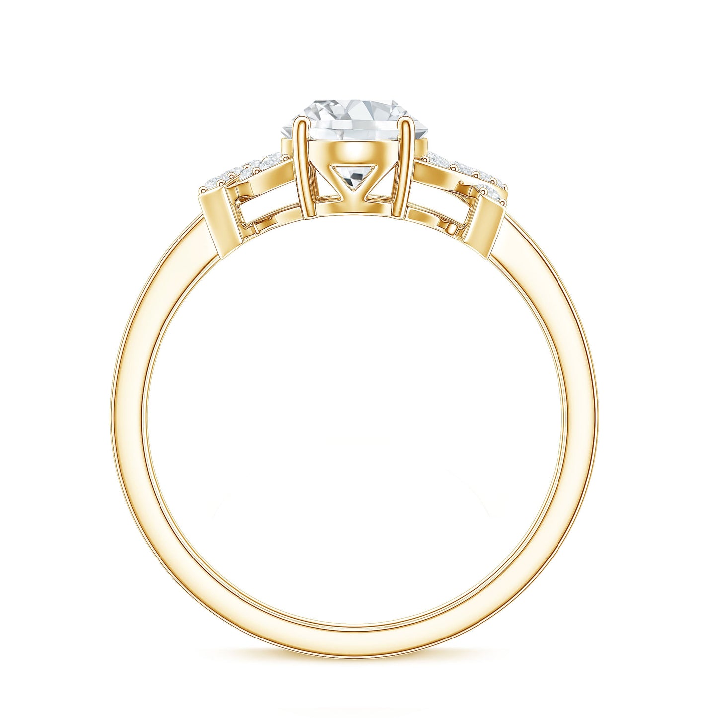 Oval Shape Lab Grown Diamond Solitaire Ring in Split Shank