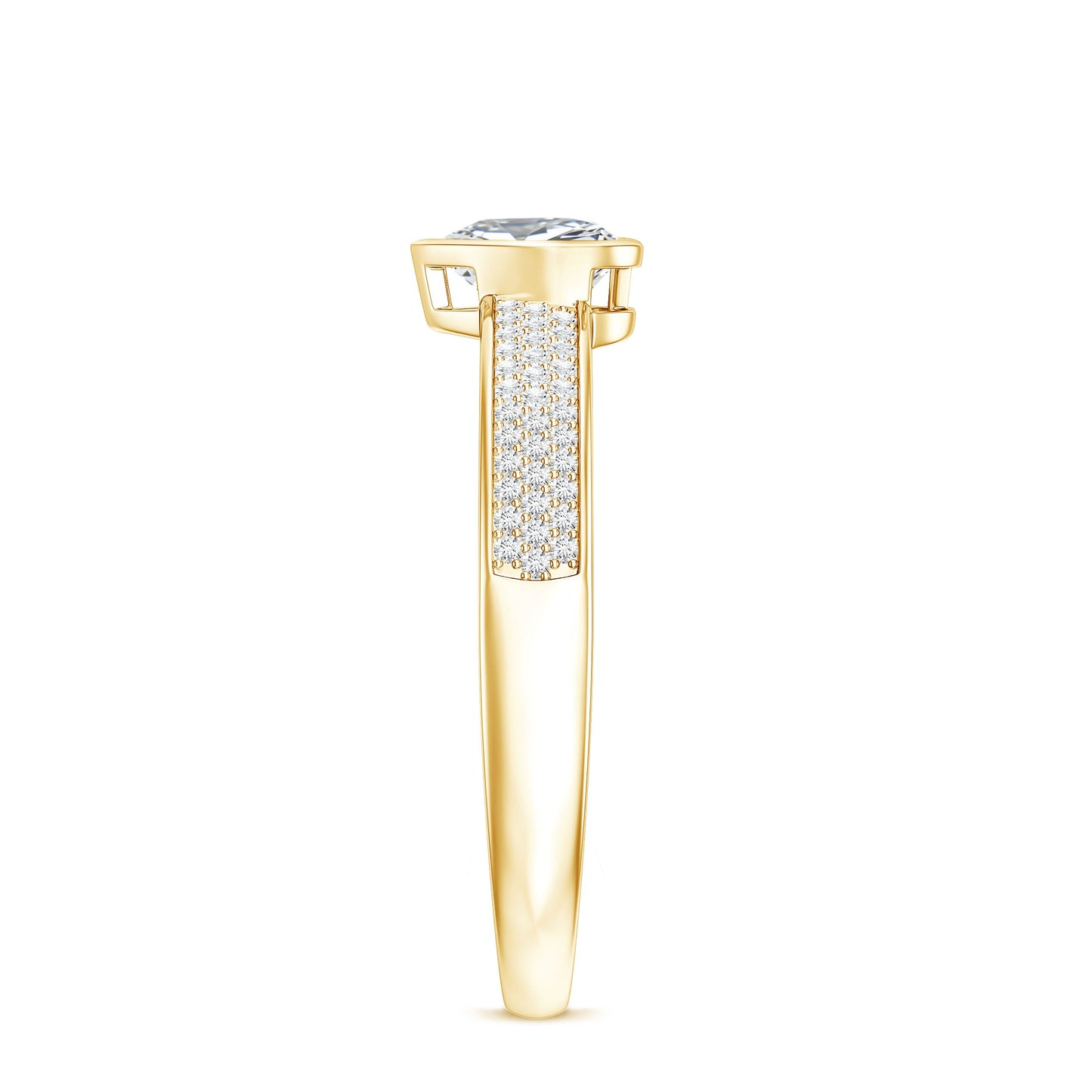 Heart Shape Lab Grown Diamond Solitaire Ring with Side Stones