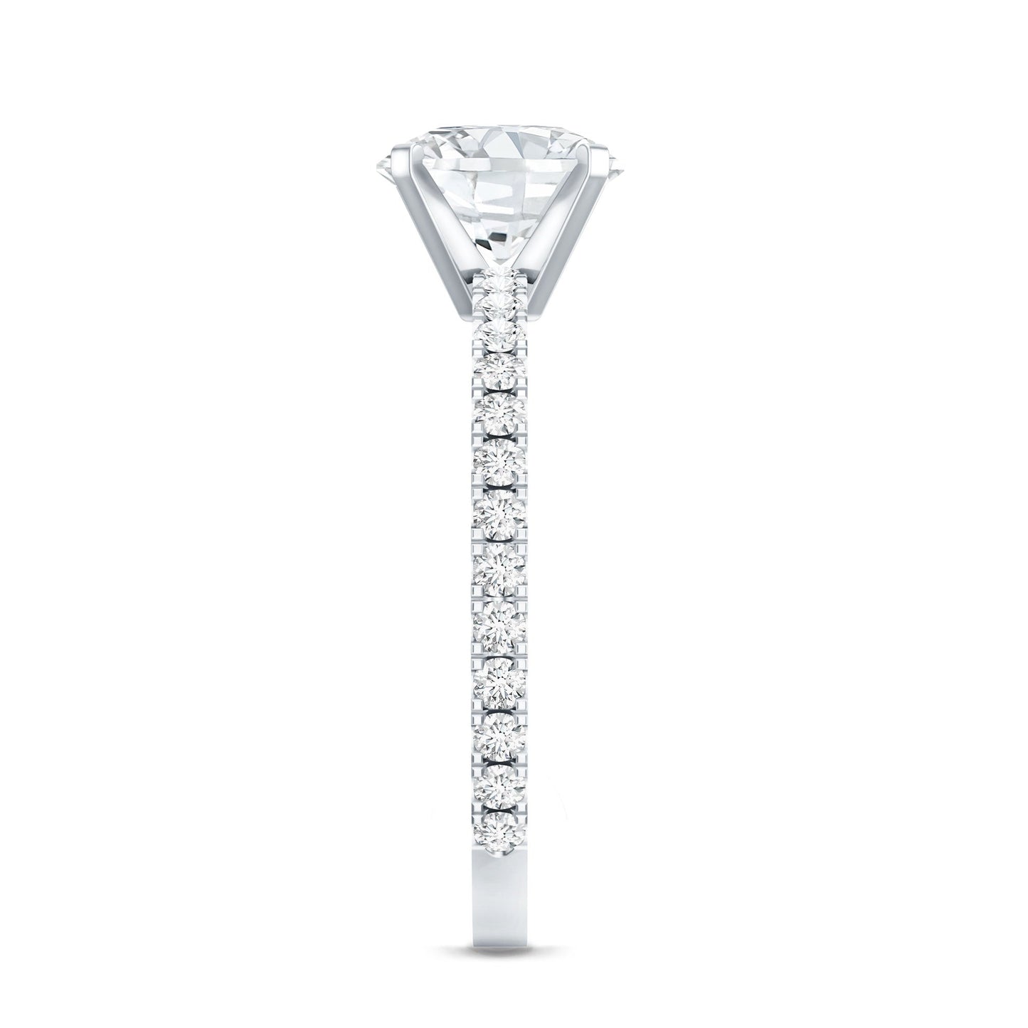 Certified 2 Carat Moissanite Solitaire Engagement Ring