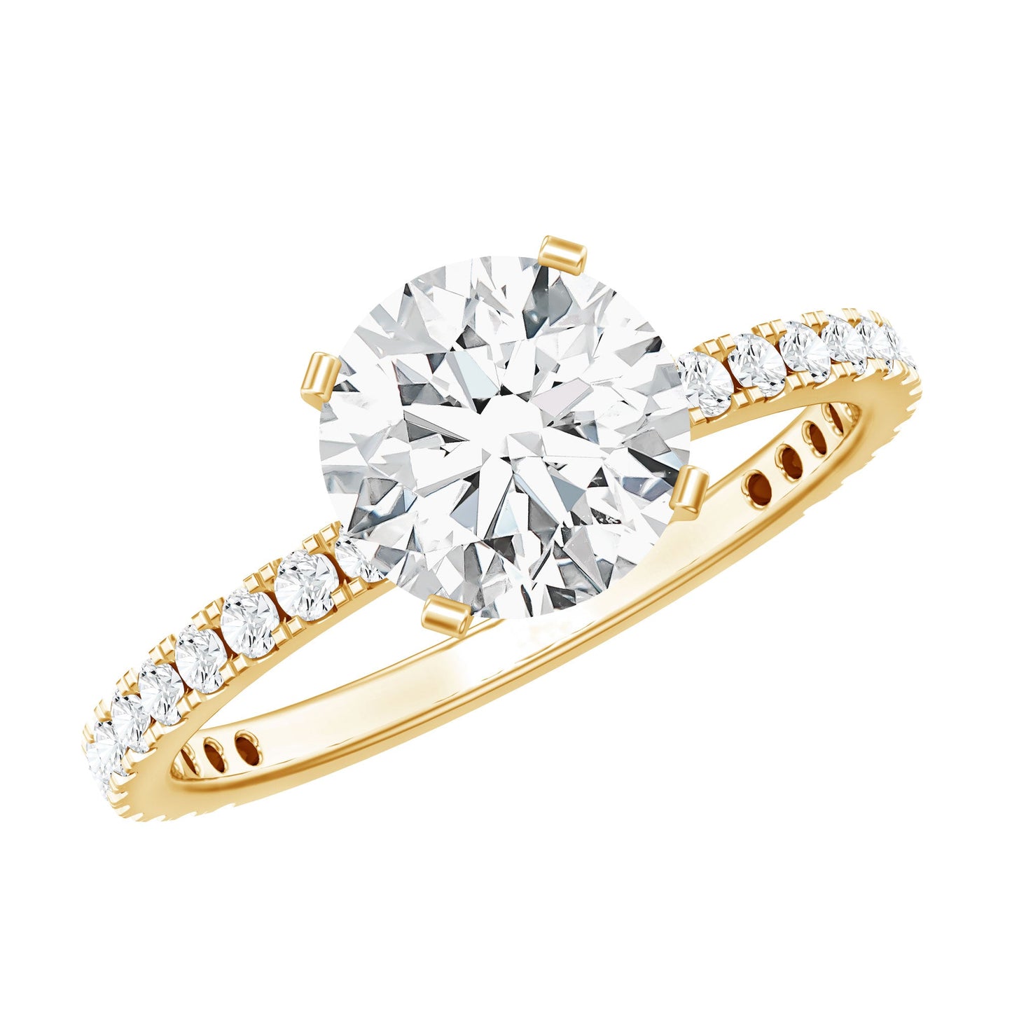 Certified 2 Carat Moissanite Solitaire Engagement Ring