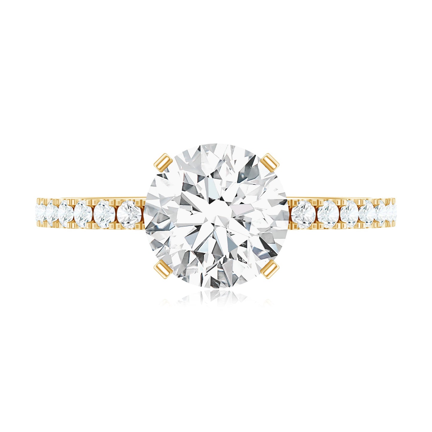 Certified 2 Carat Moissanite Solitaire Engagement Ring