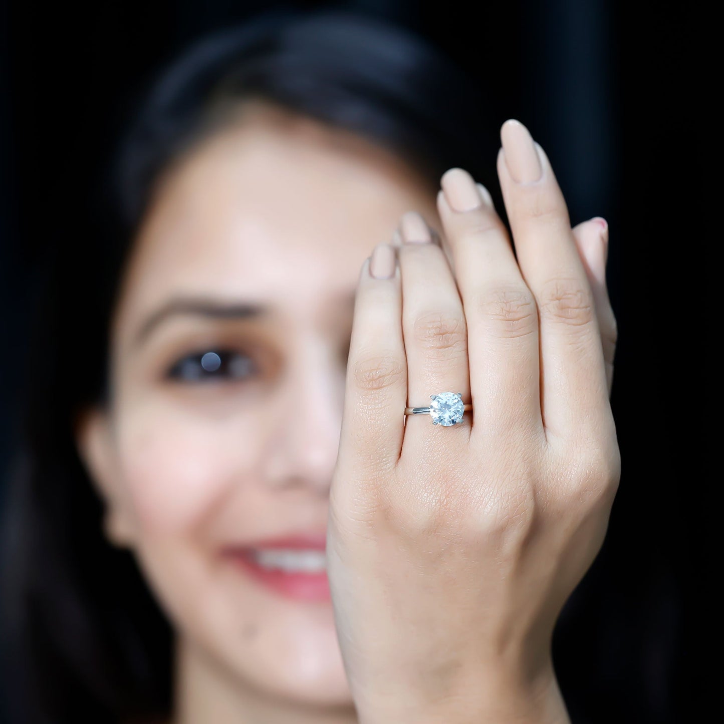 Brilliant Cut Moissanite 2 Carat Engagement Ring