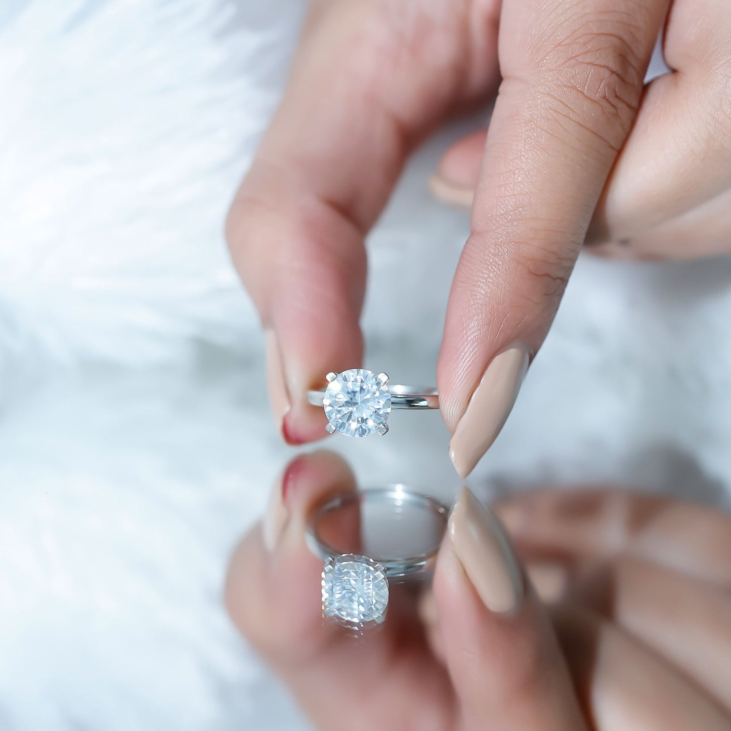 Brilliant Cut Moissanite 2 Carat Engagement Ring
