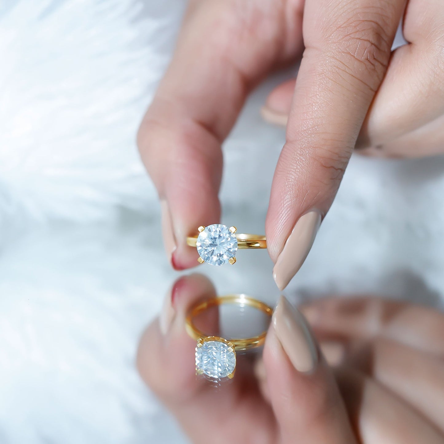 Brilliant Cut Moissanite 2 Carat Engagement Ring