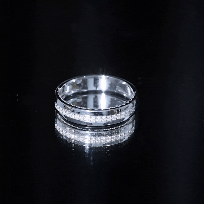 Certified Moissanite Classic Wedding Band Ring