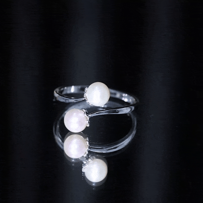 Cultured Freshwater Pearl Bypass Engagement Ring