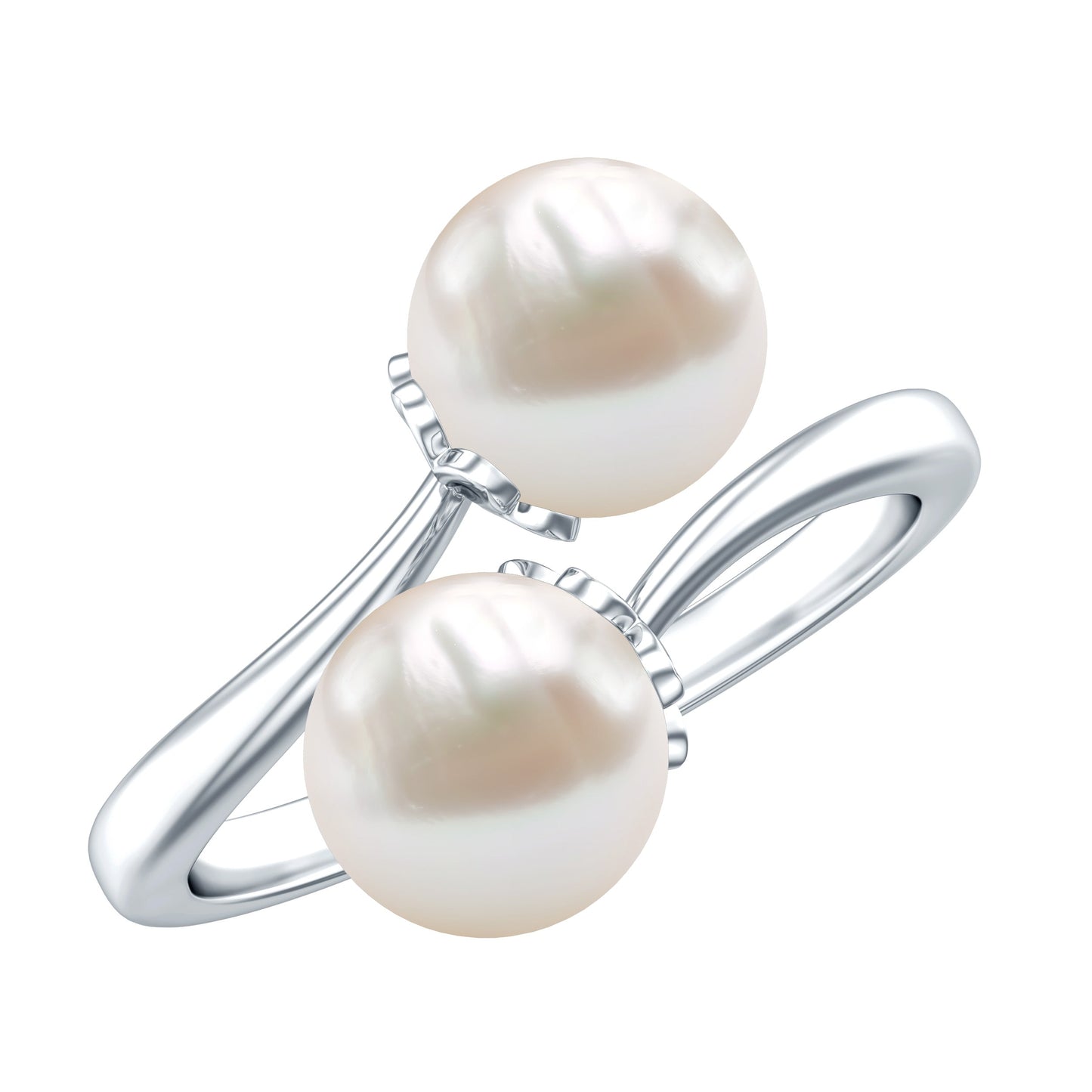 Cultured Freshwater Pearl Bypass Engagement Ring