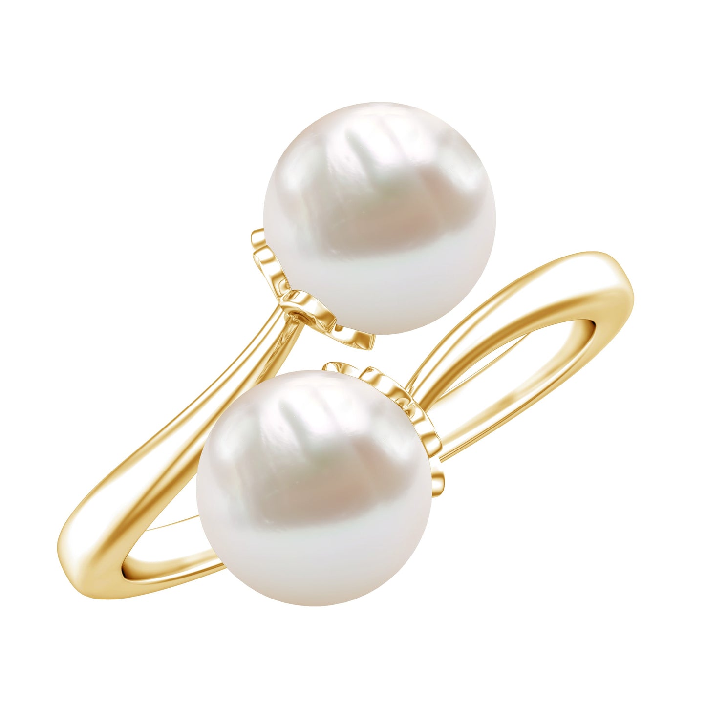 Cultured Freshwater Pearl Bypass Engagement Ring