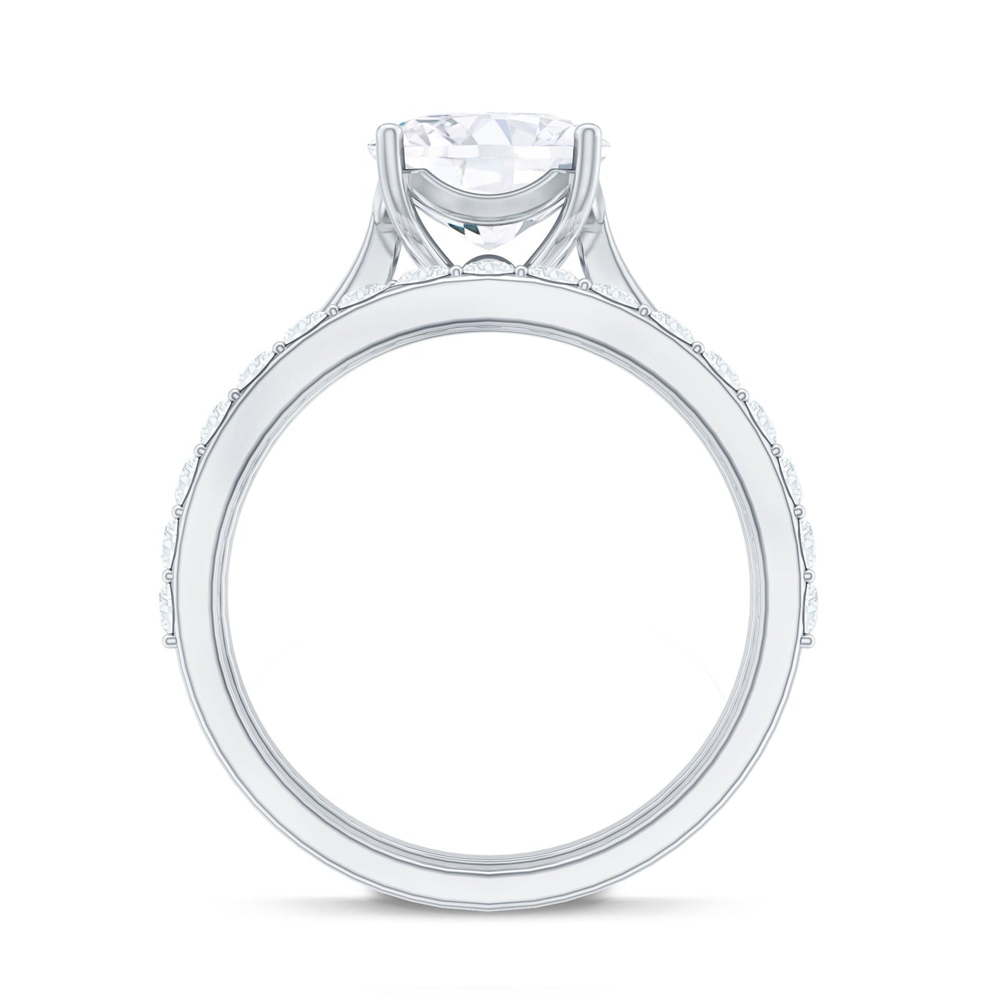 Cushion Cut Moissanite Solitaire Bridal Set with Certificate