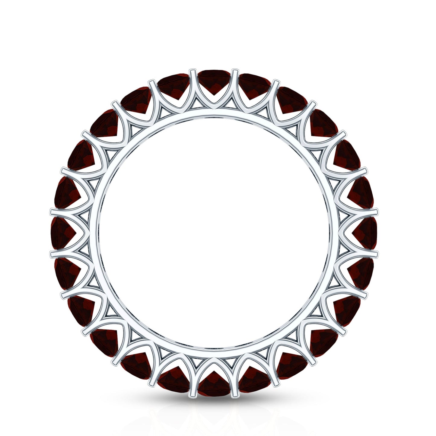 Certified Real Oval Garnet Eternity Ring for Anniversary