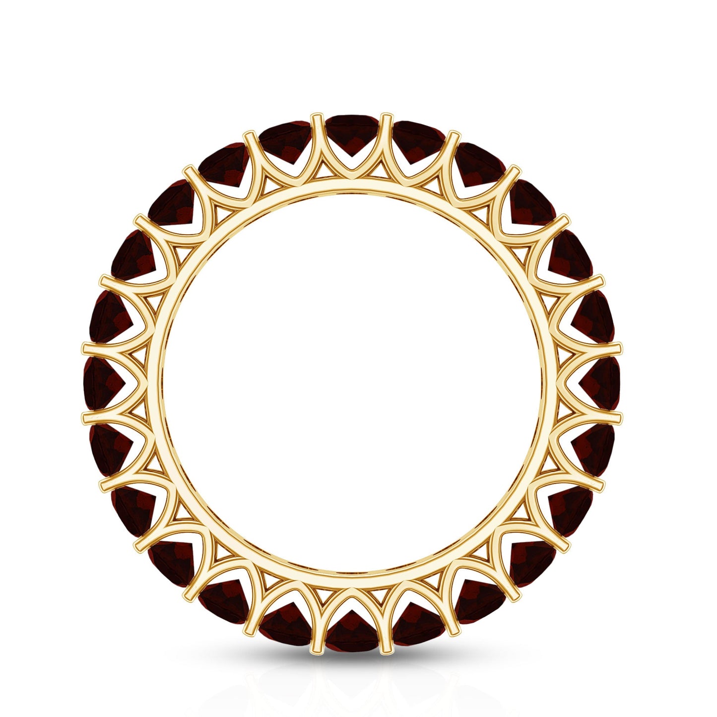 Certified Real Oval Garnet Eternity Ring for Anniversary