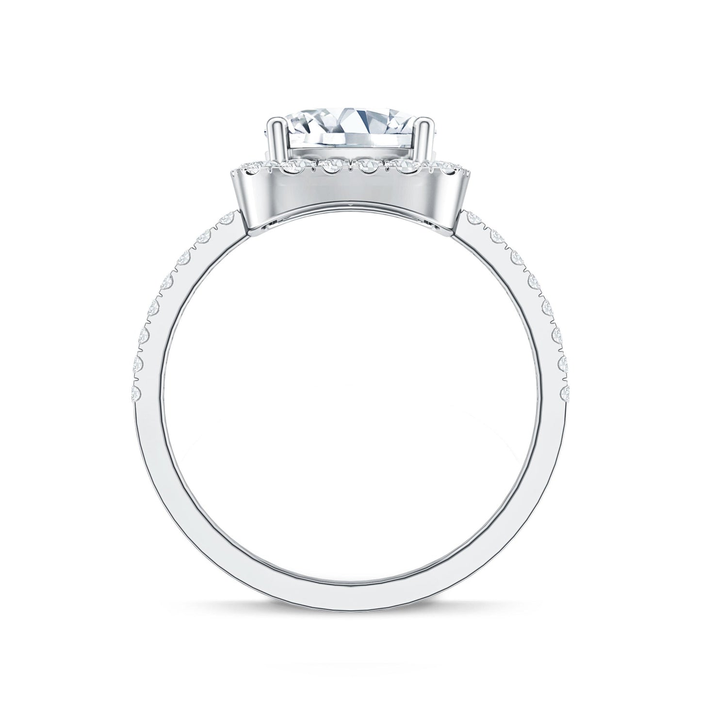 3 Carat Cushion Cut Moissanite Halo Engagement Ring for Women