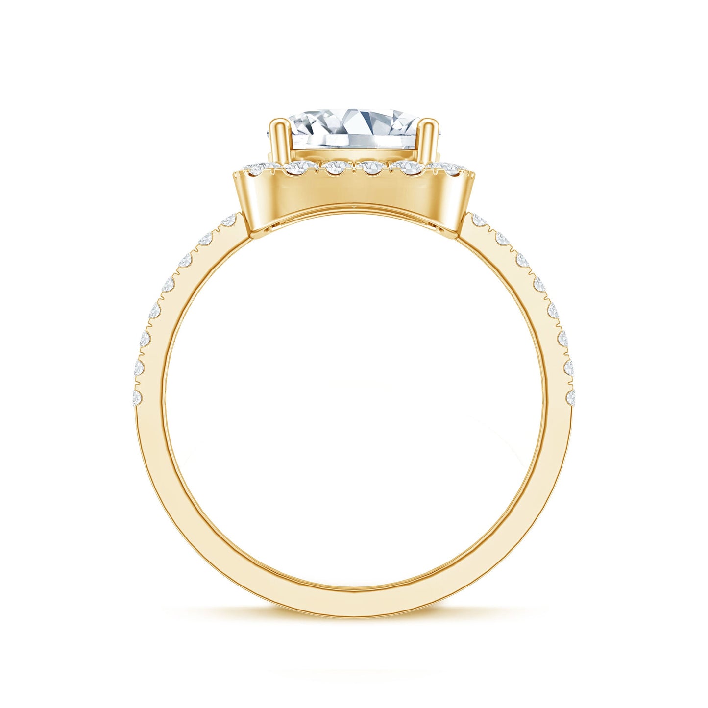3 Carat Cushion Cut Moissanite Halo Engagement Ring for Women
