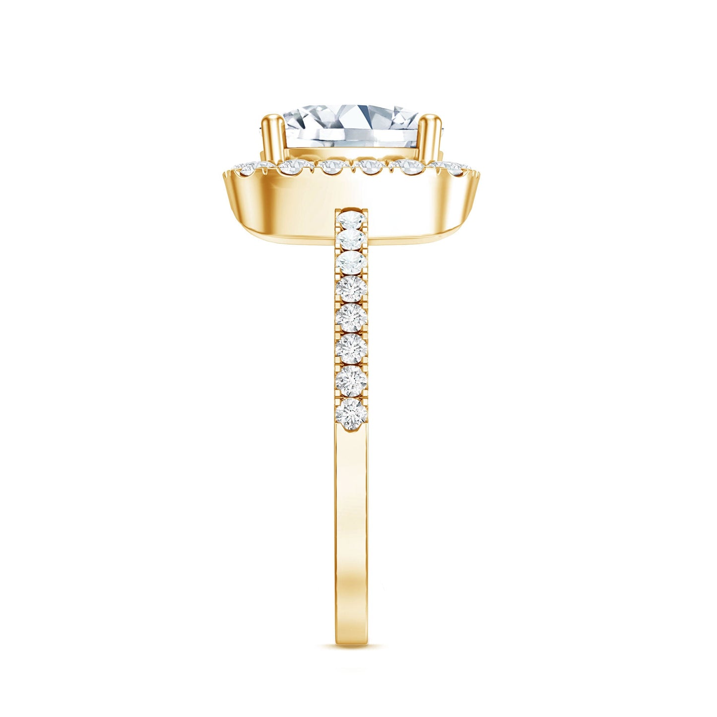 3 Carat Cushion Cut Moissanite Halo Engagement Ring for Women