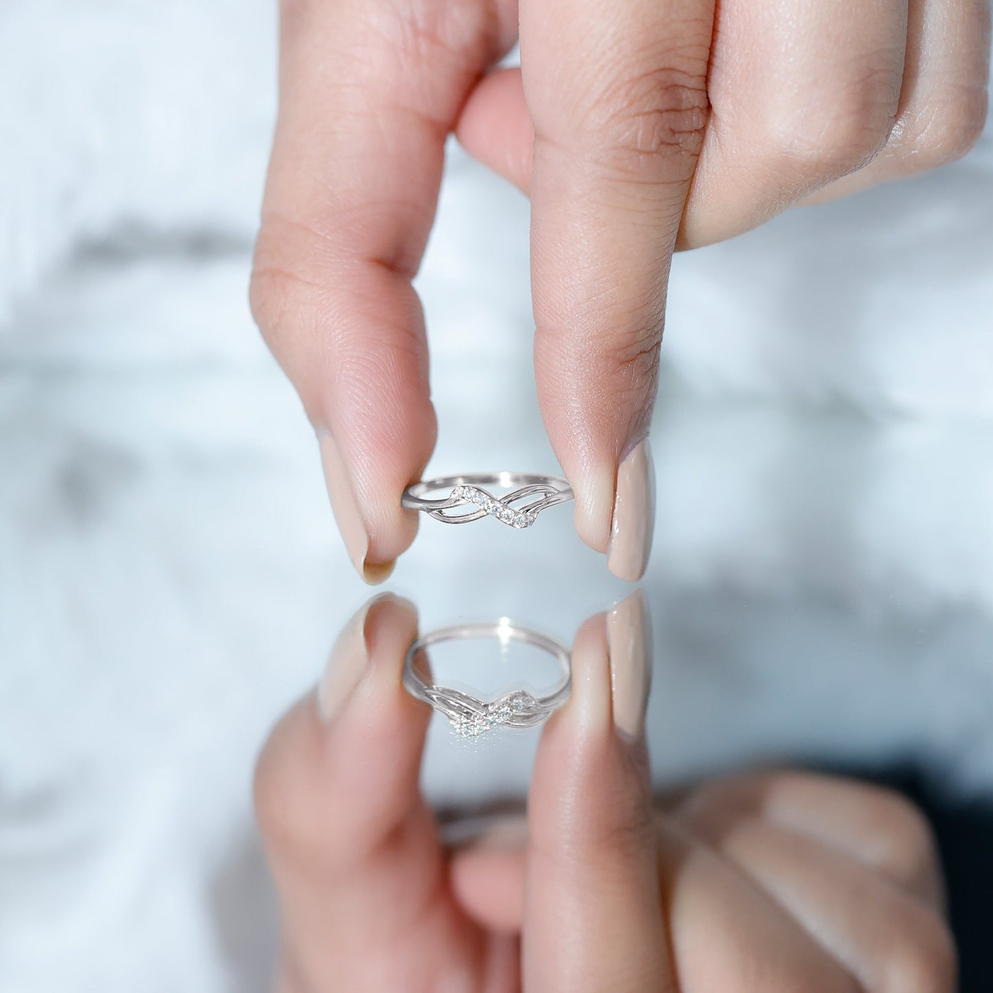 Certified Diamond Infinity Promise Ring For Her