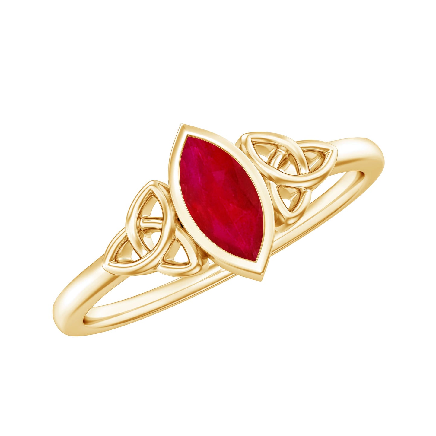 Natural Marquise Ruby Promise Ring with Celtic Knot