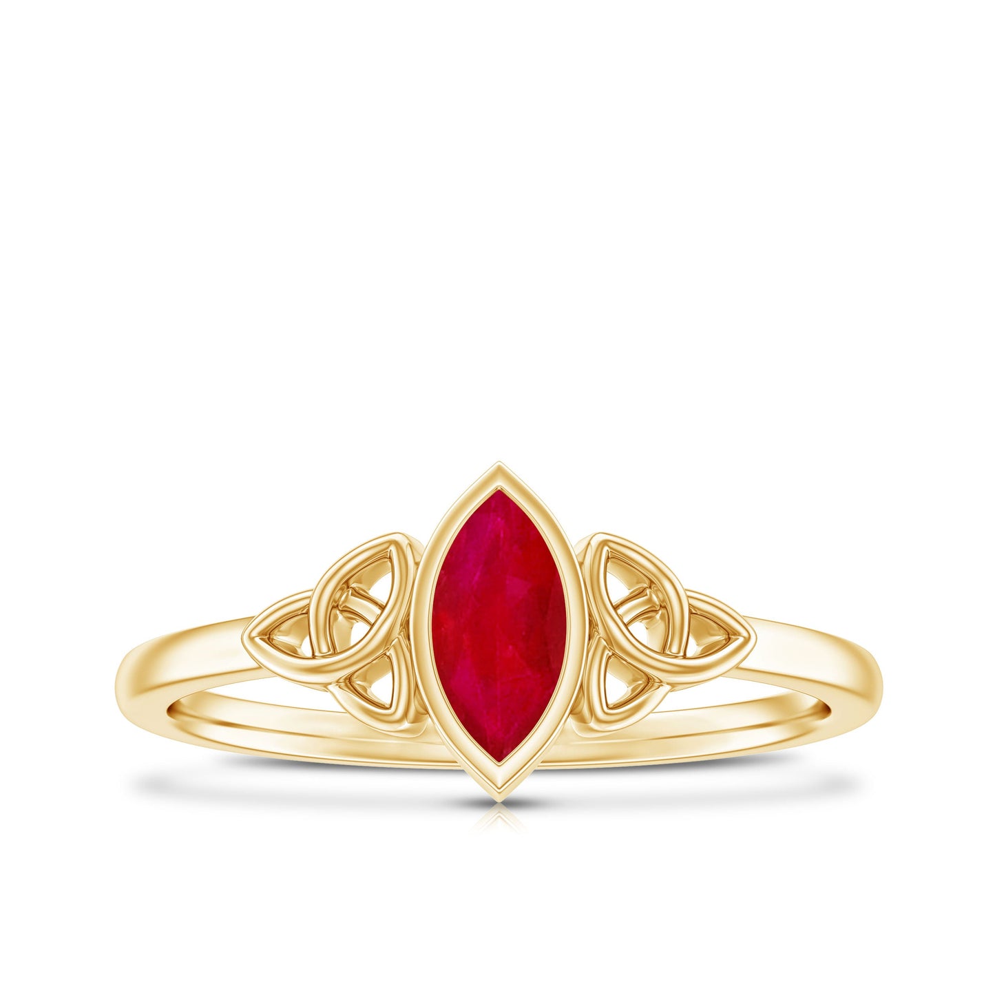 Natural Marquise Ruby Promise Ring with Celtic Knot