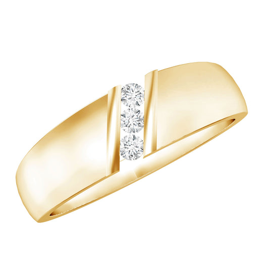 Real Diamond Three Stone Band Ring with Certificate