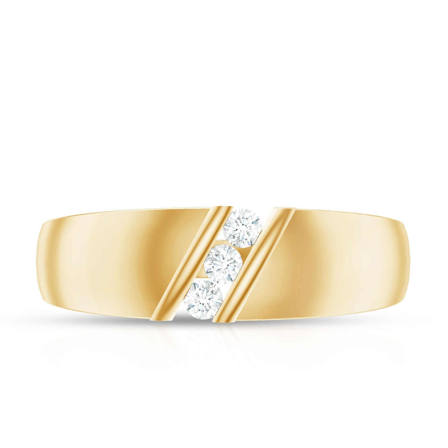 Real Diamond Three Stone Band Ring with Certificate