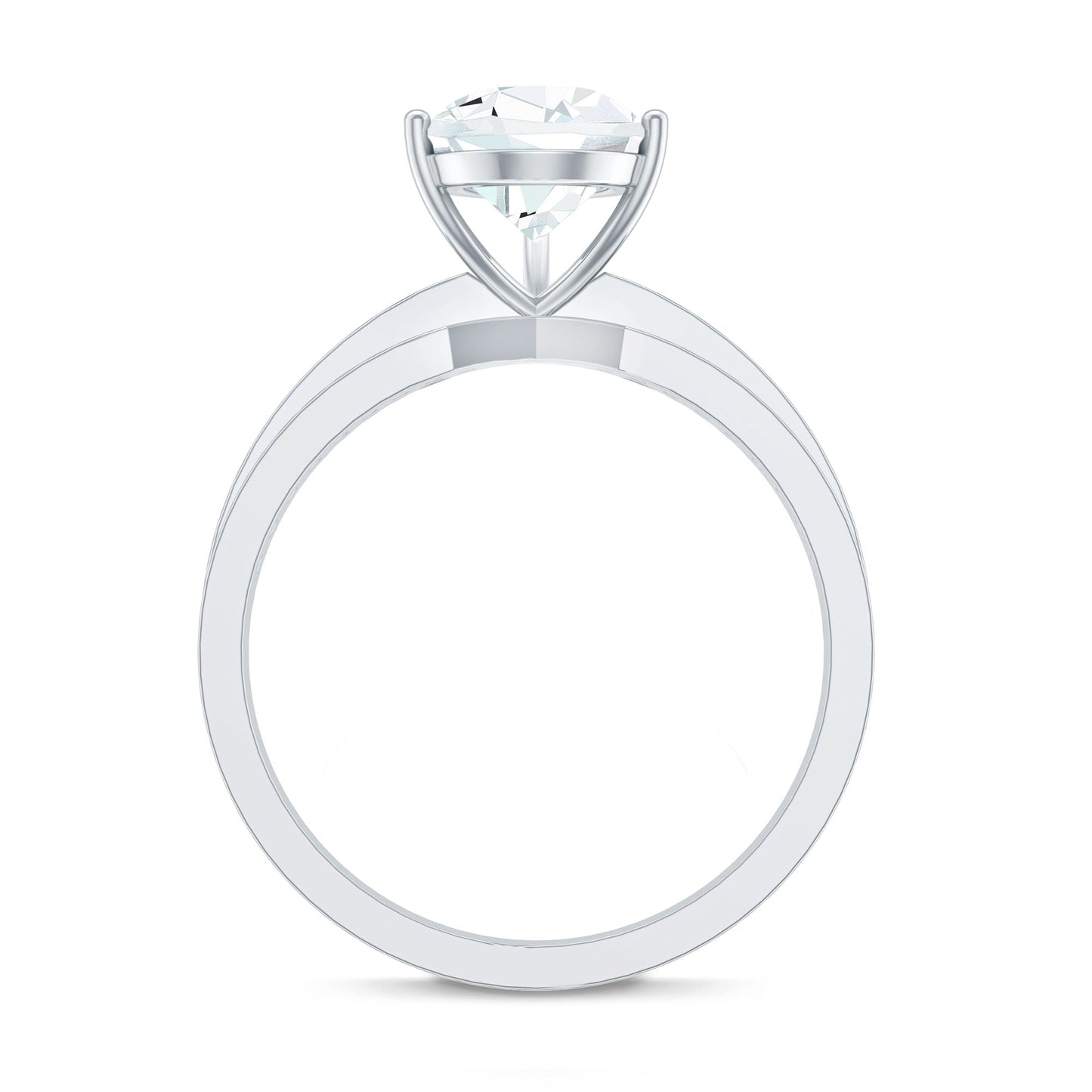 Solitaire Moissanite Pear Shaped Engagement Ring