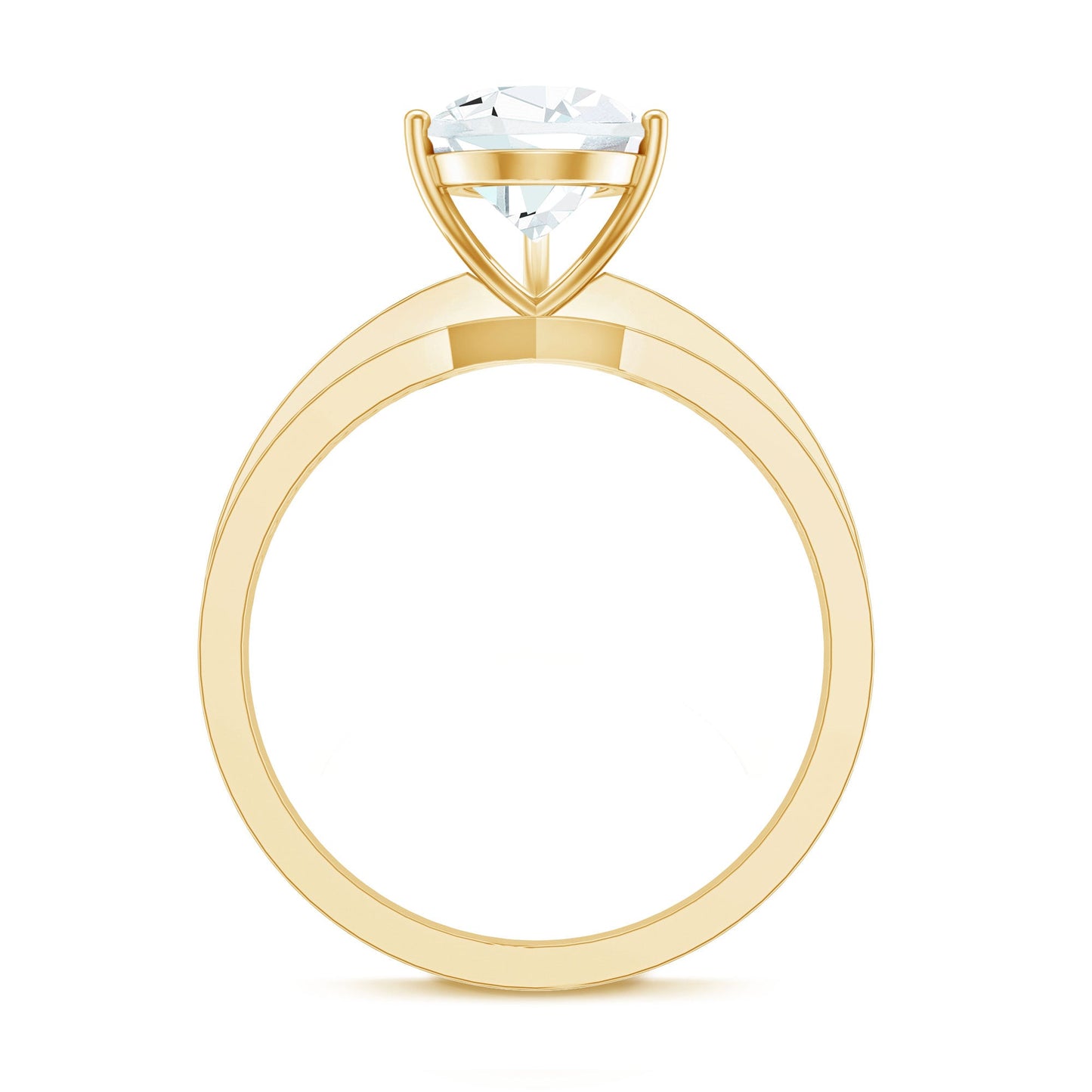 Solitaire Moissanite Pear Shaped Engagement Ring