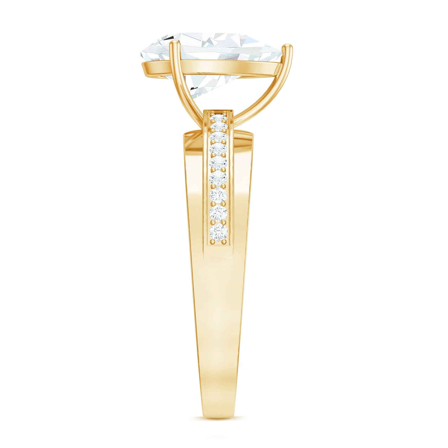 Solitaire Moissanite Pear Shaped Engagement Ring