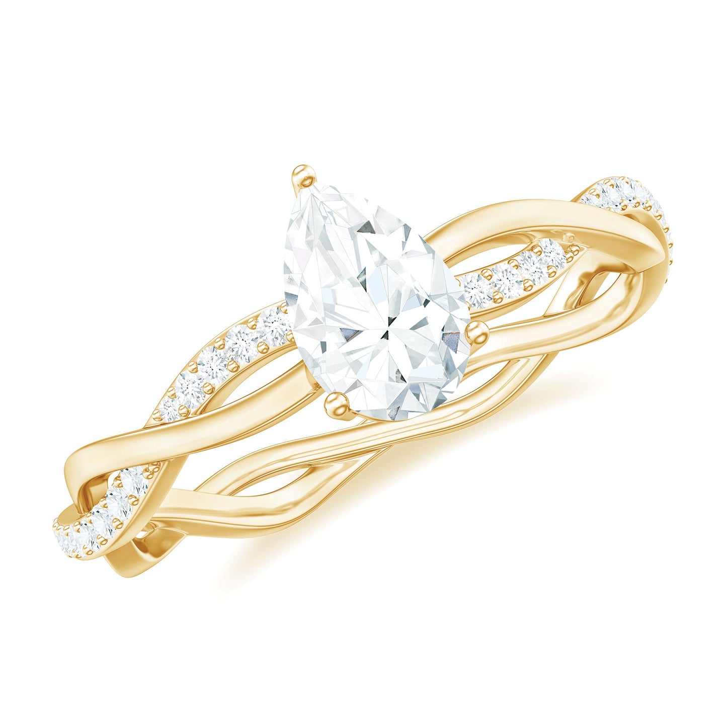 Pear Shaped Moissanite Braided Engagement Ring
