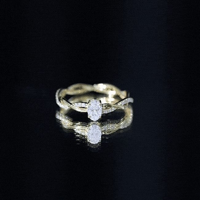 Oval Cut Moissanite Braided Engagement Ring