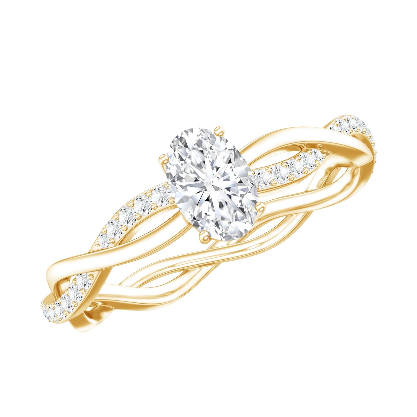 Oval Cut Moissanite Braided Engagement Ring