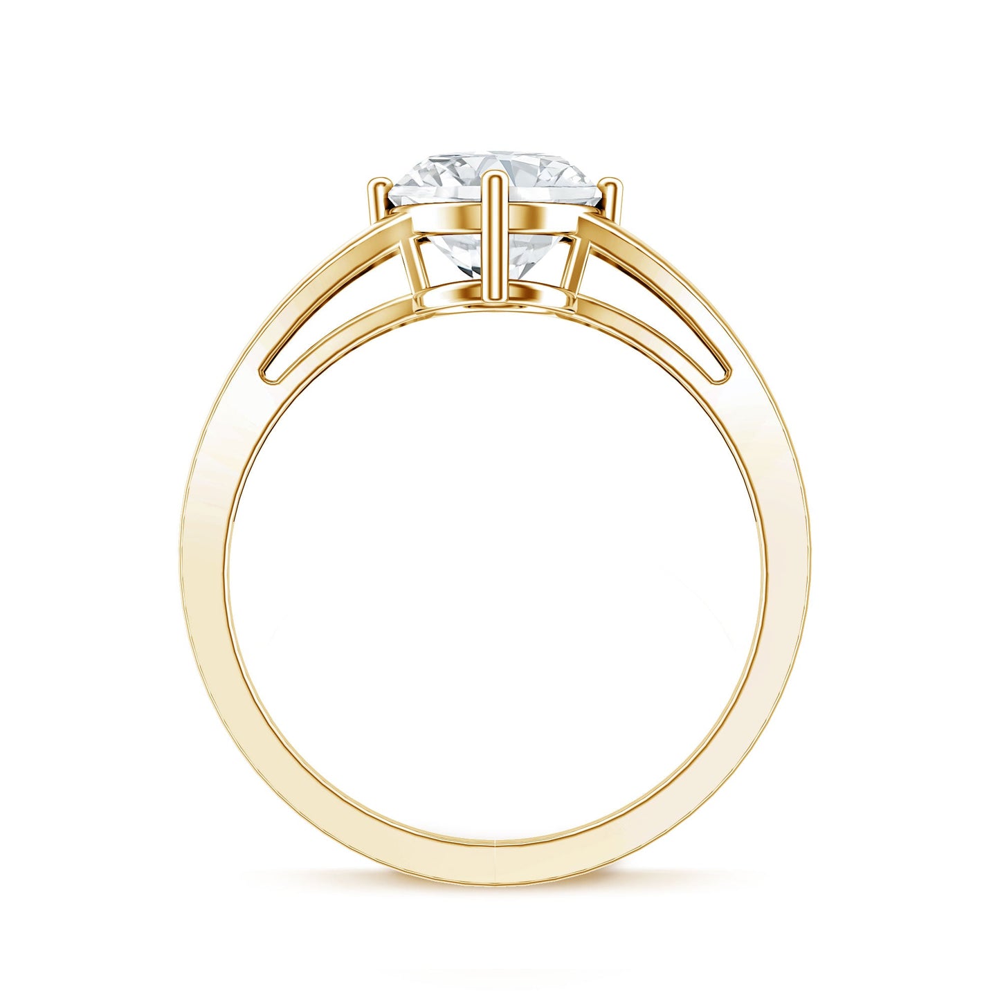 Oval Cut Moissanite Solitaire Engagement Ring in Split Shank