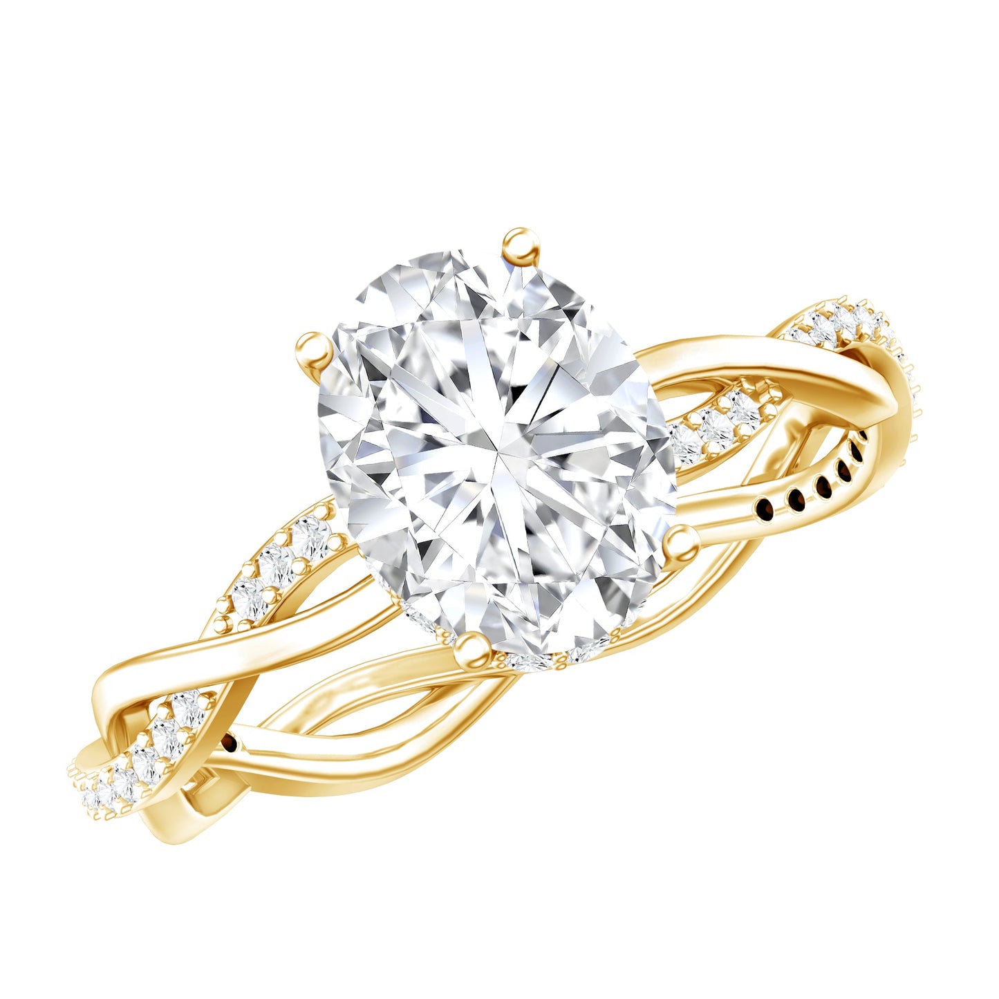 Moissanite Hidden Halo Engagement Ring with Infinity Shank