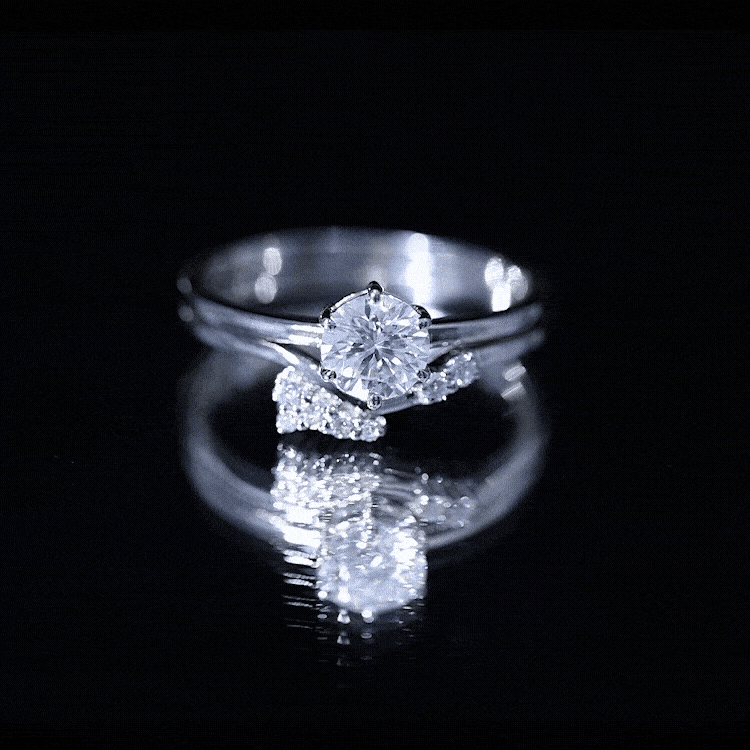 Solitaire Moissanite Wedding Ring Set for Her
