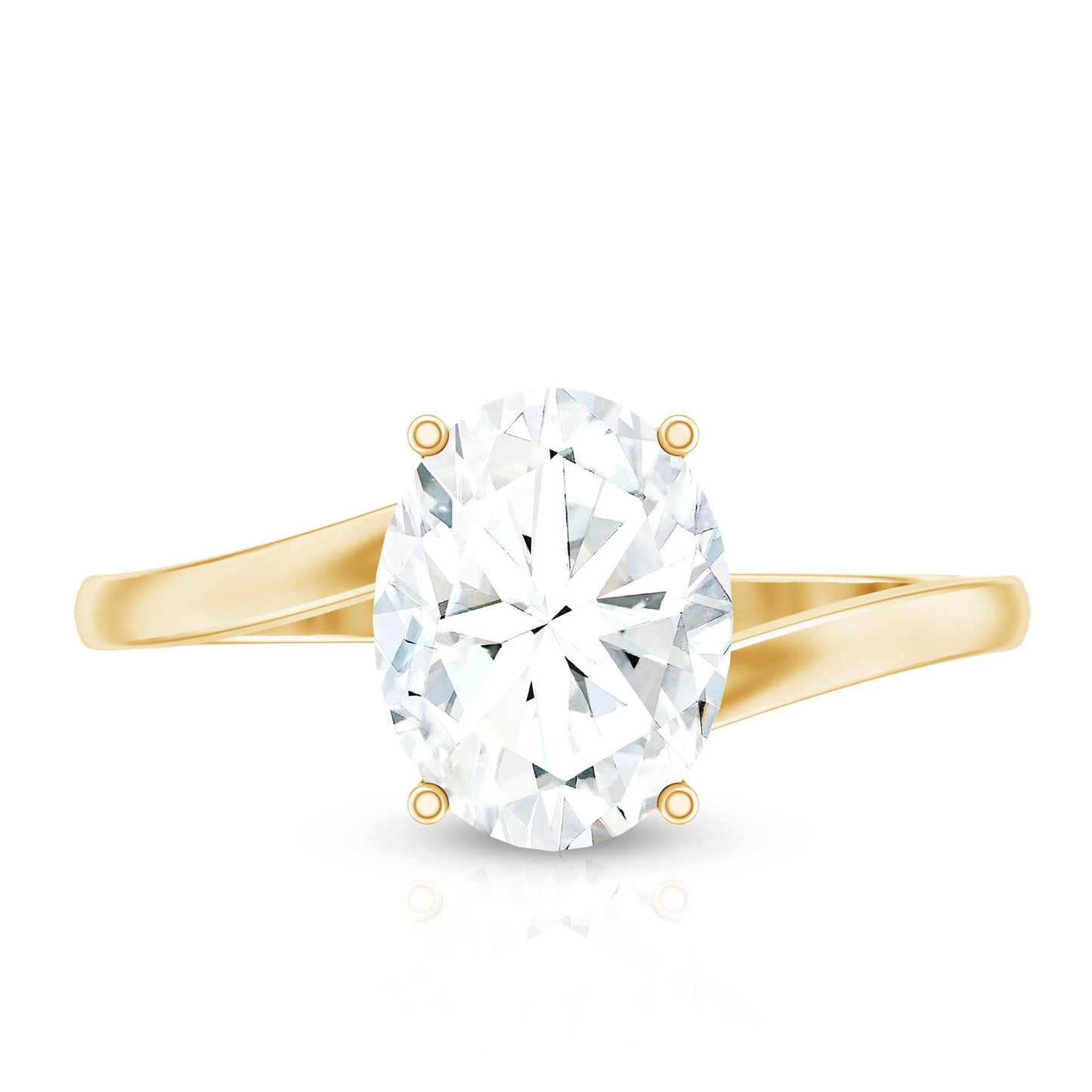 Oval Cut Solitaire Moissanite Bypass Engagement Ring