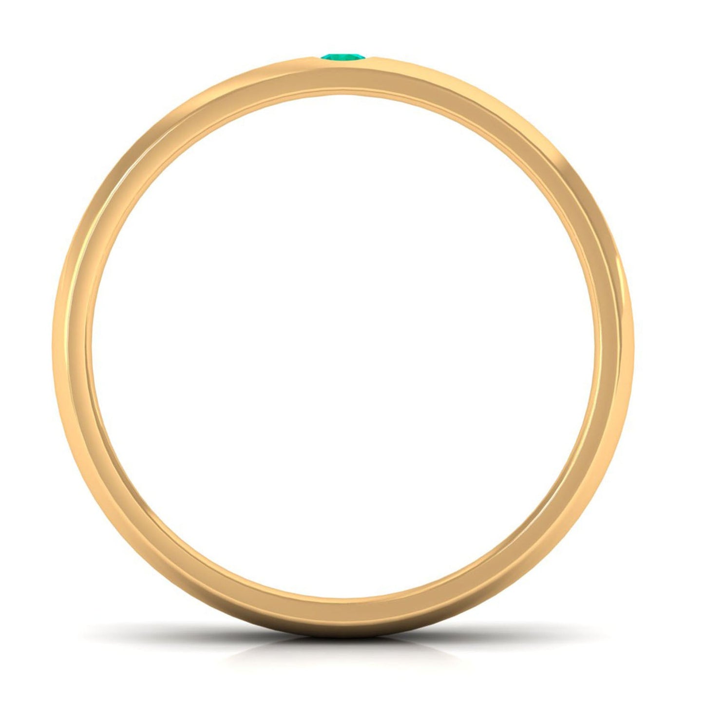 Natural May Birthstone Emerald Band Ring