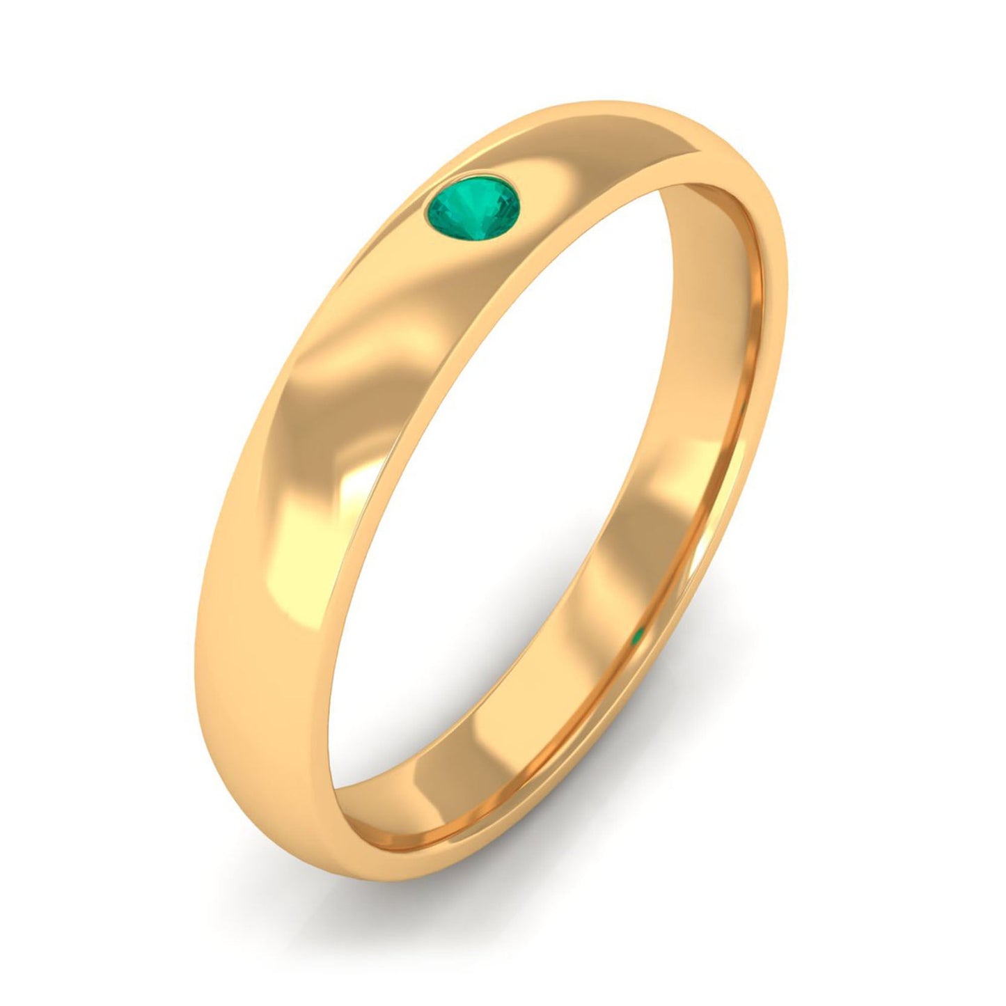 Natural May Birthstone Emerald Band Ring