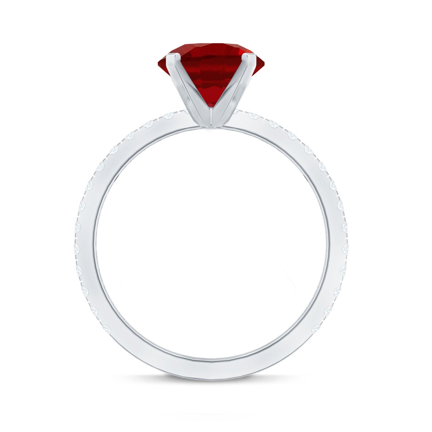 Peg Head Set Lab Grown Ruby Solitaire Engagement Ring