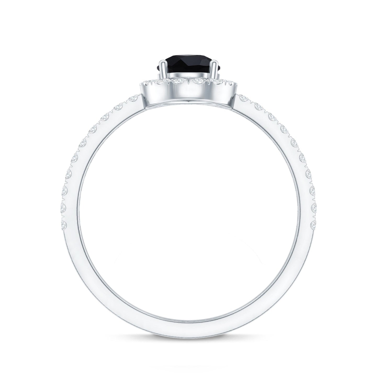Certified 0.85 Carat Pear Shape Lab Grown Black and White Diamond Halo Engagement Ring
