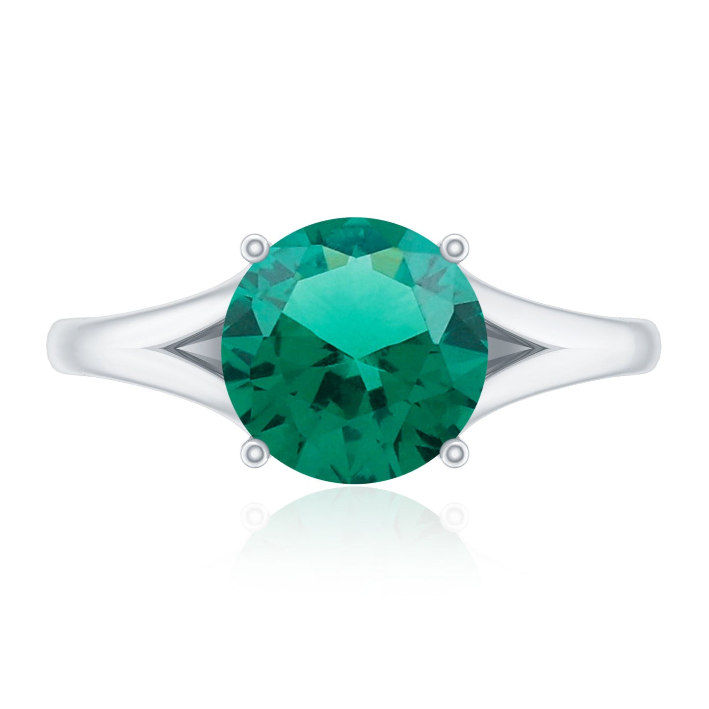 Certified 2 Carat Lab Grown Emerald Engagement Ring with Surprise Diamond