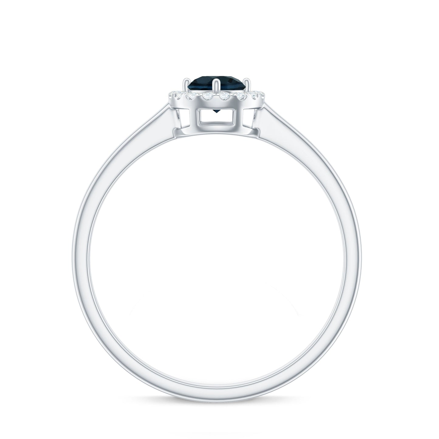 Certified Blue Topaz and Diamond Halo Promise Ring