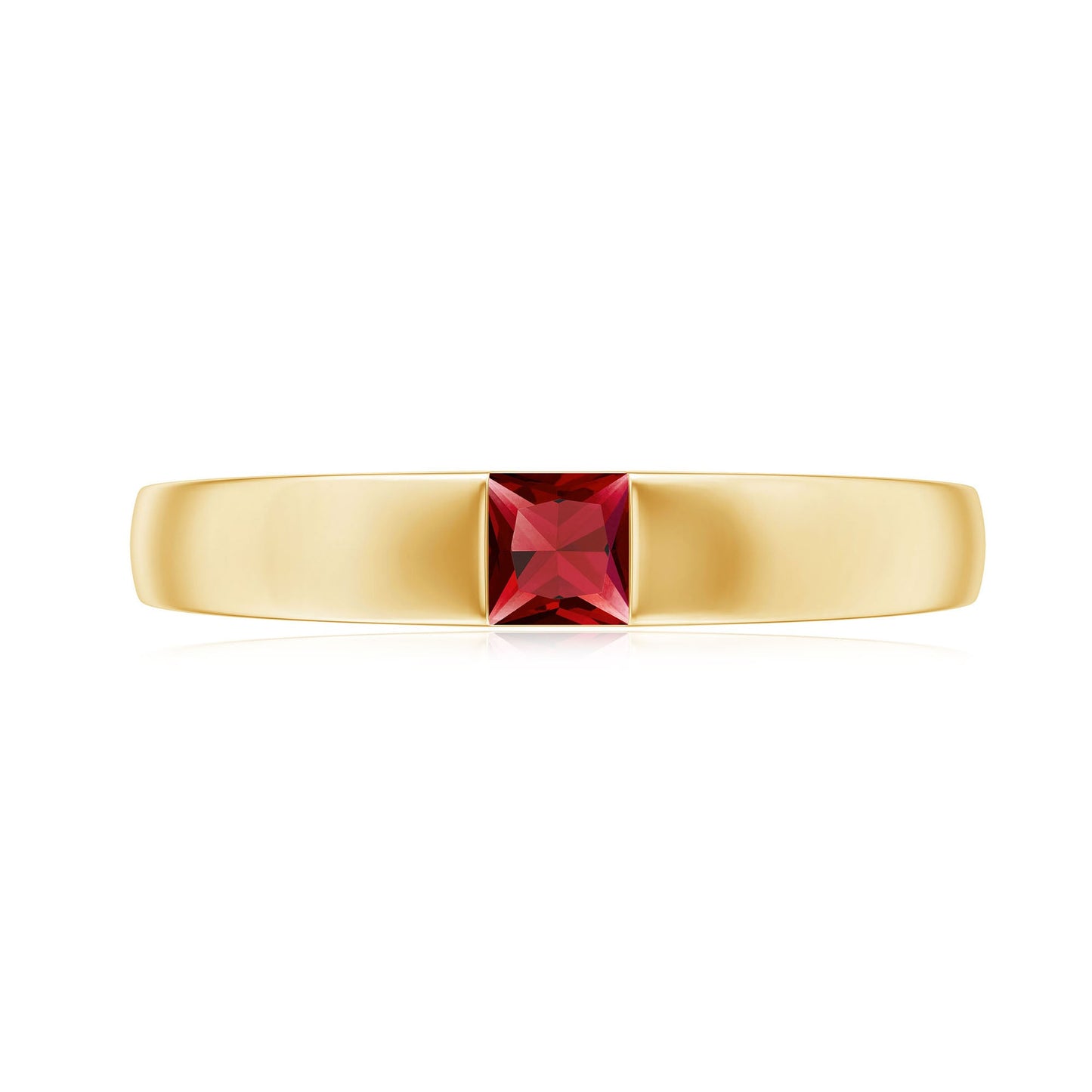Princess Cut Created Ruby Solitaire Promise Ring