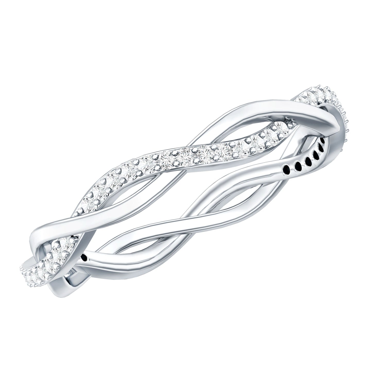 Certified Moissanite Infinity Eternity Band Ring