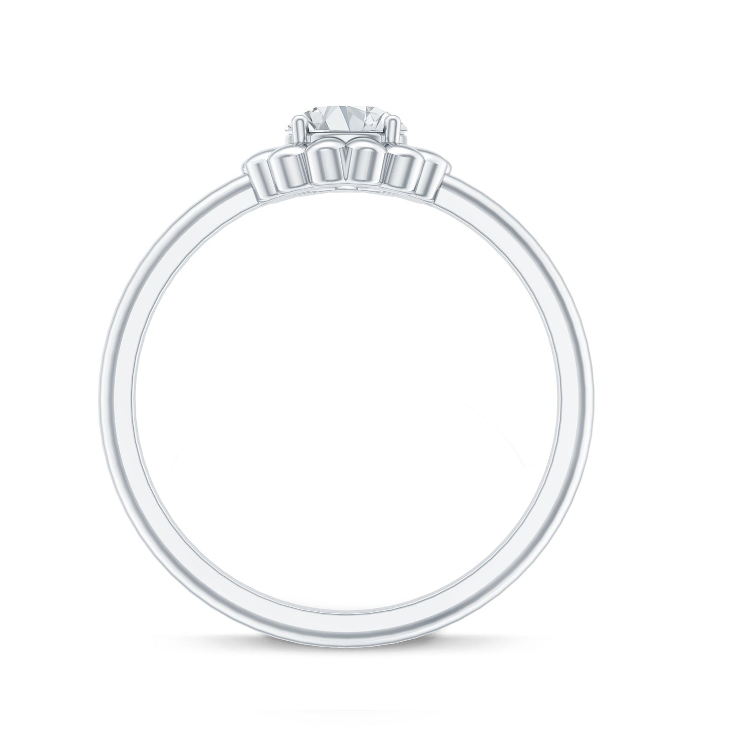Brilliant Cut Moissanite Flower Promise Ring with Certificate
