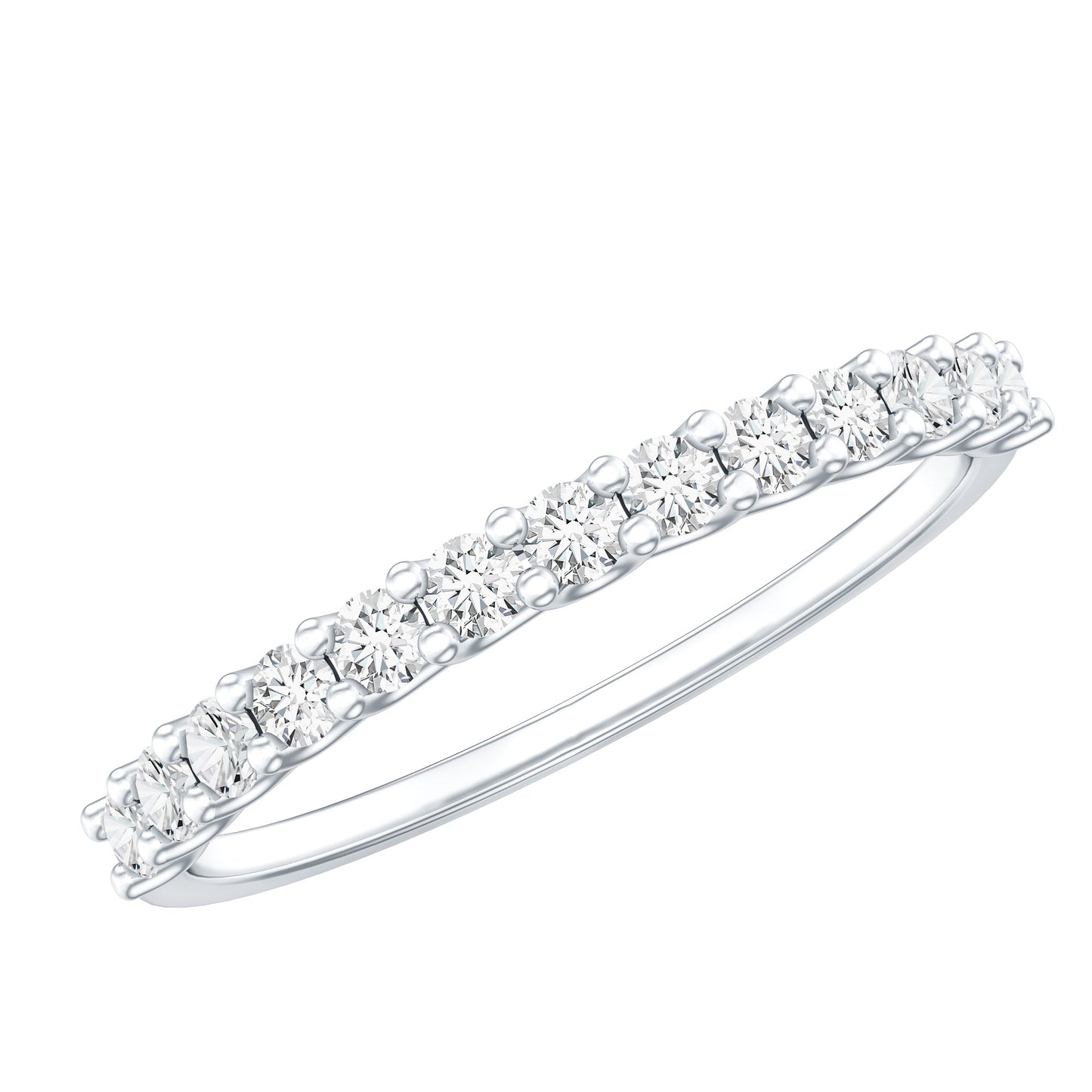 Moissanite Half Eternity Ring in Shared Prong Setting