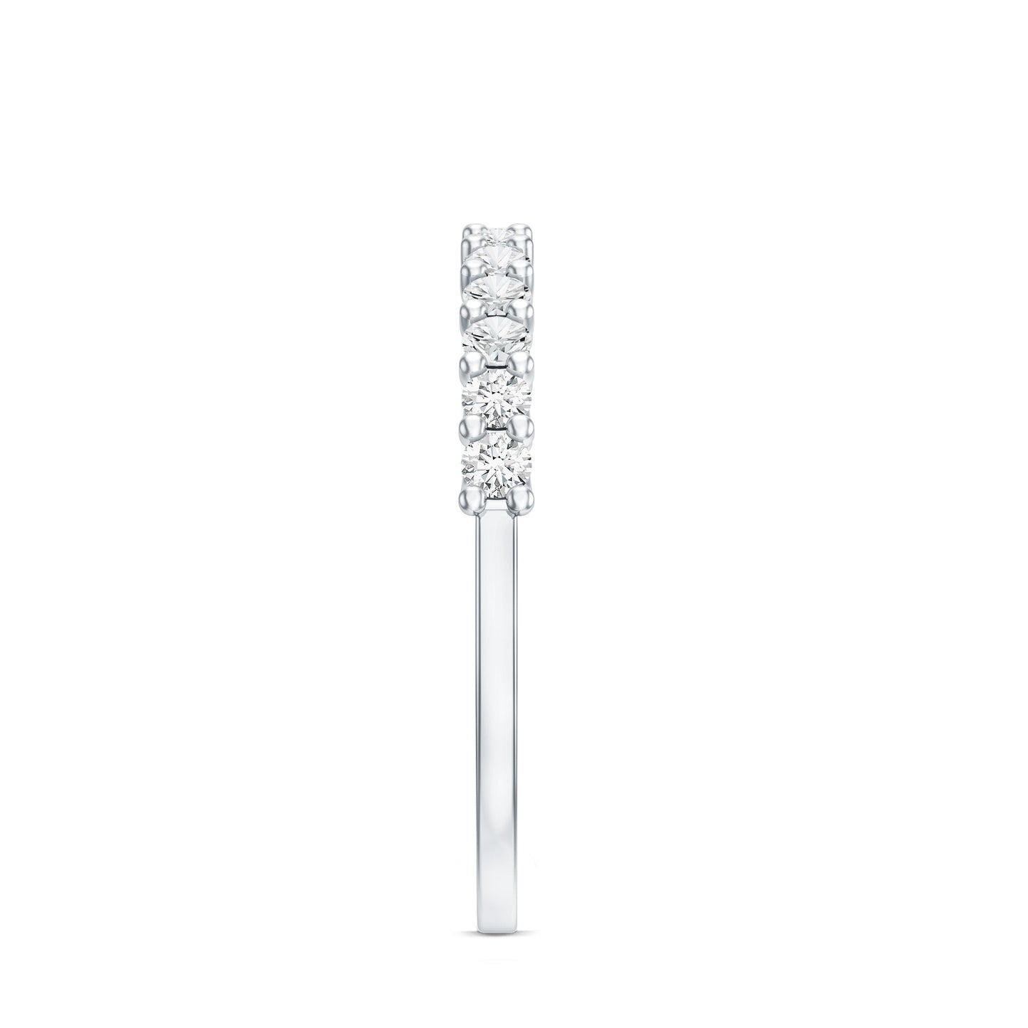 Moissanite Half Eternity Ring in Shared Prong Setting
