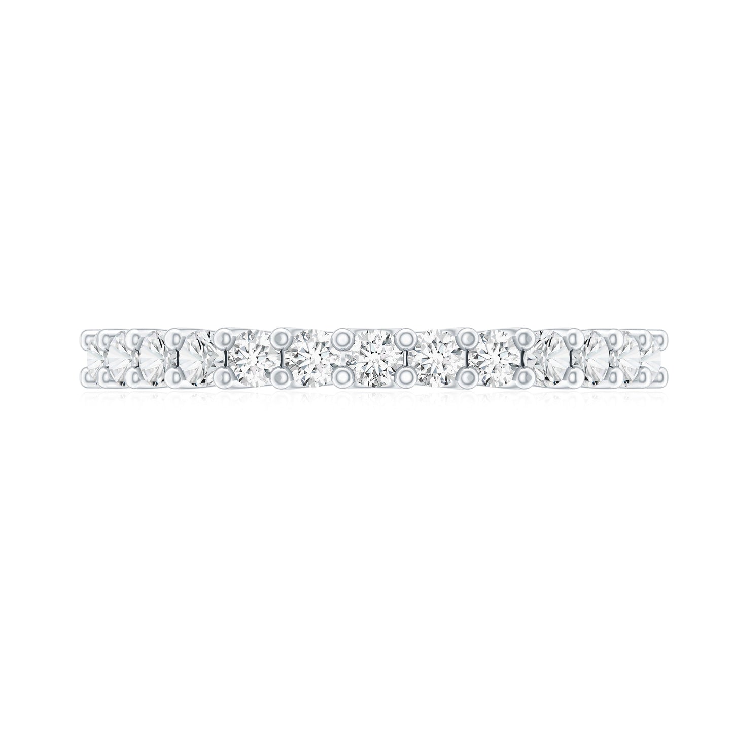 Moissanite Half Eternity Ring in Shared Prong Setting