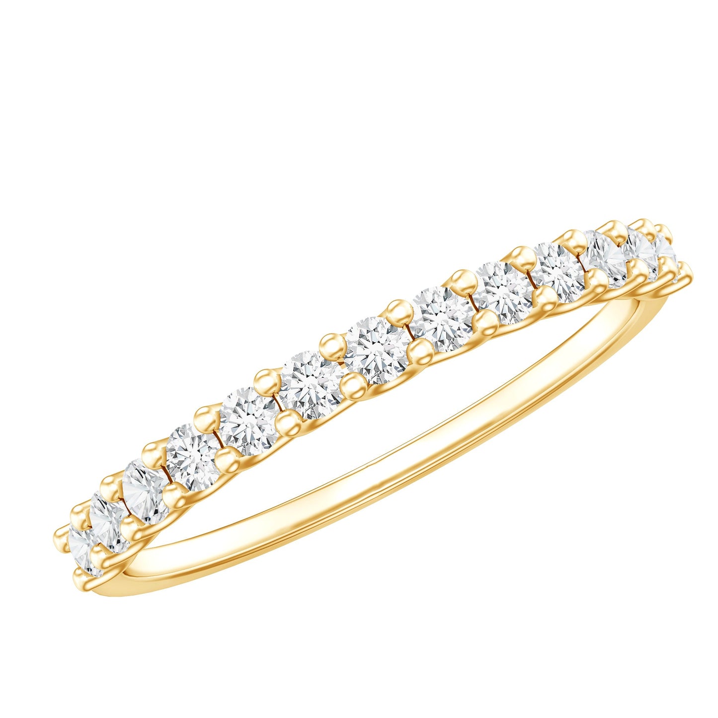 Moissanite Half Eternity Ring in Shared Prong Setting