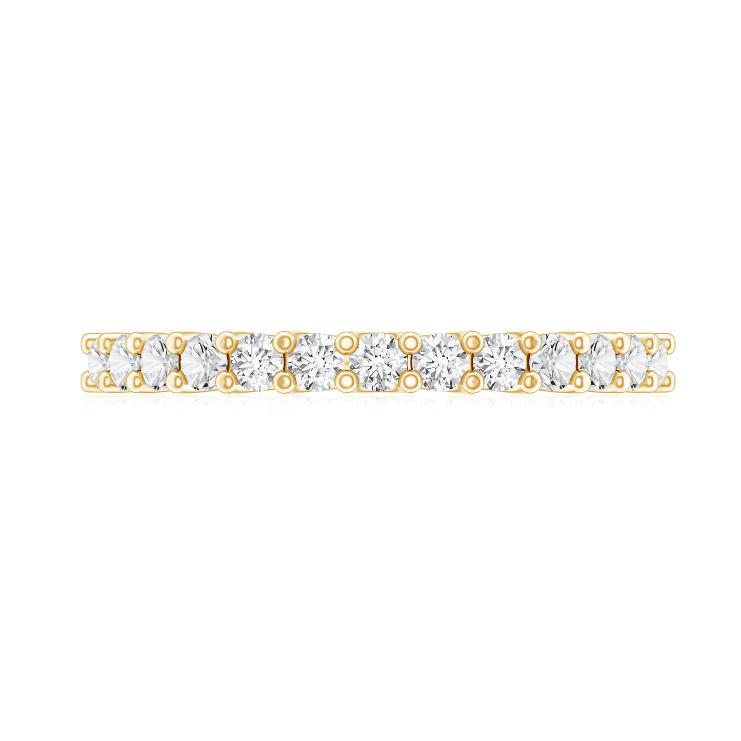 Moissanite Half Eternity Ring in Shared Prong Setting